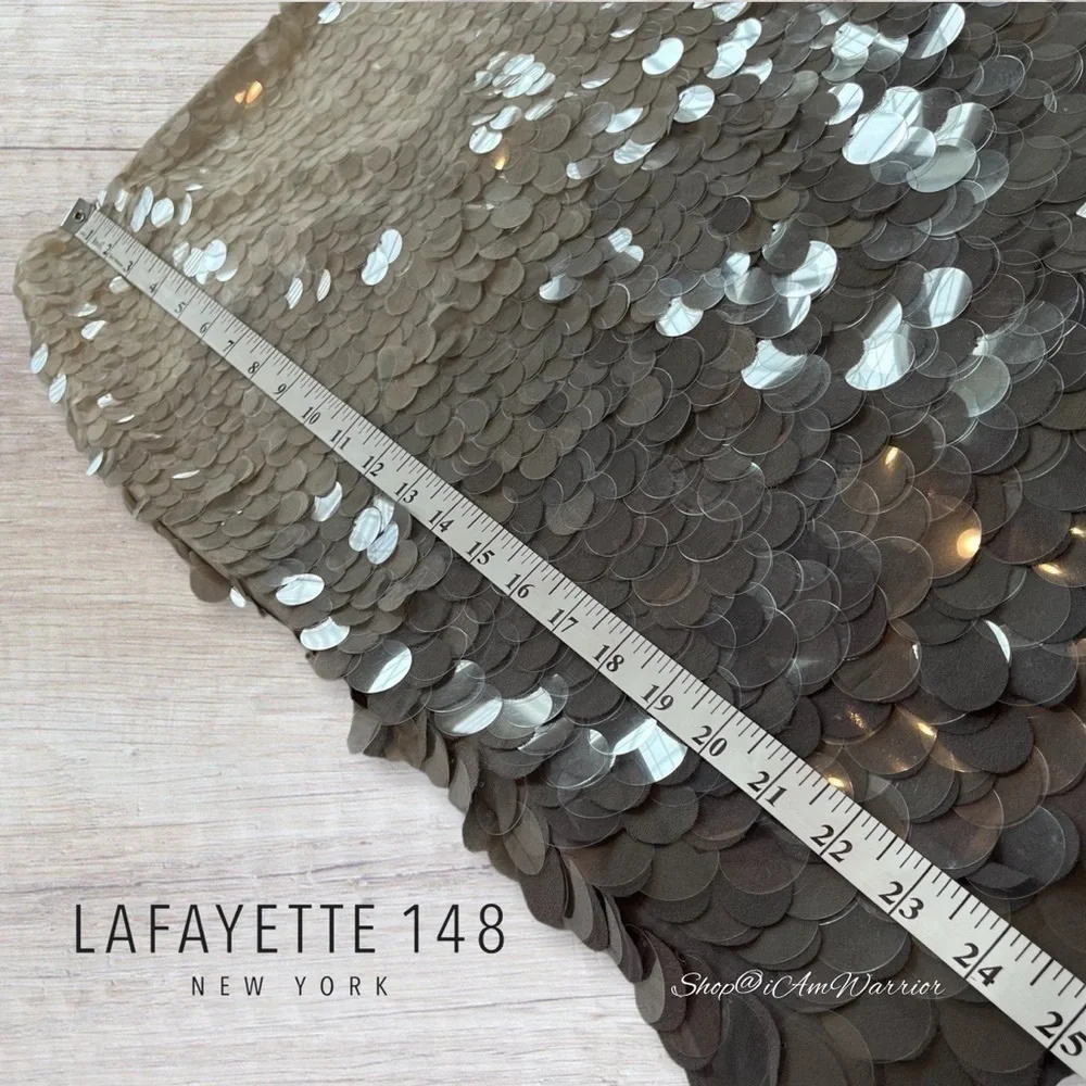 Lafayette 148 NWT shale ombre Paillette sequin silk pencil skirt shop@iamwarrior